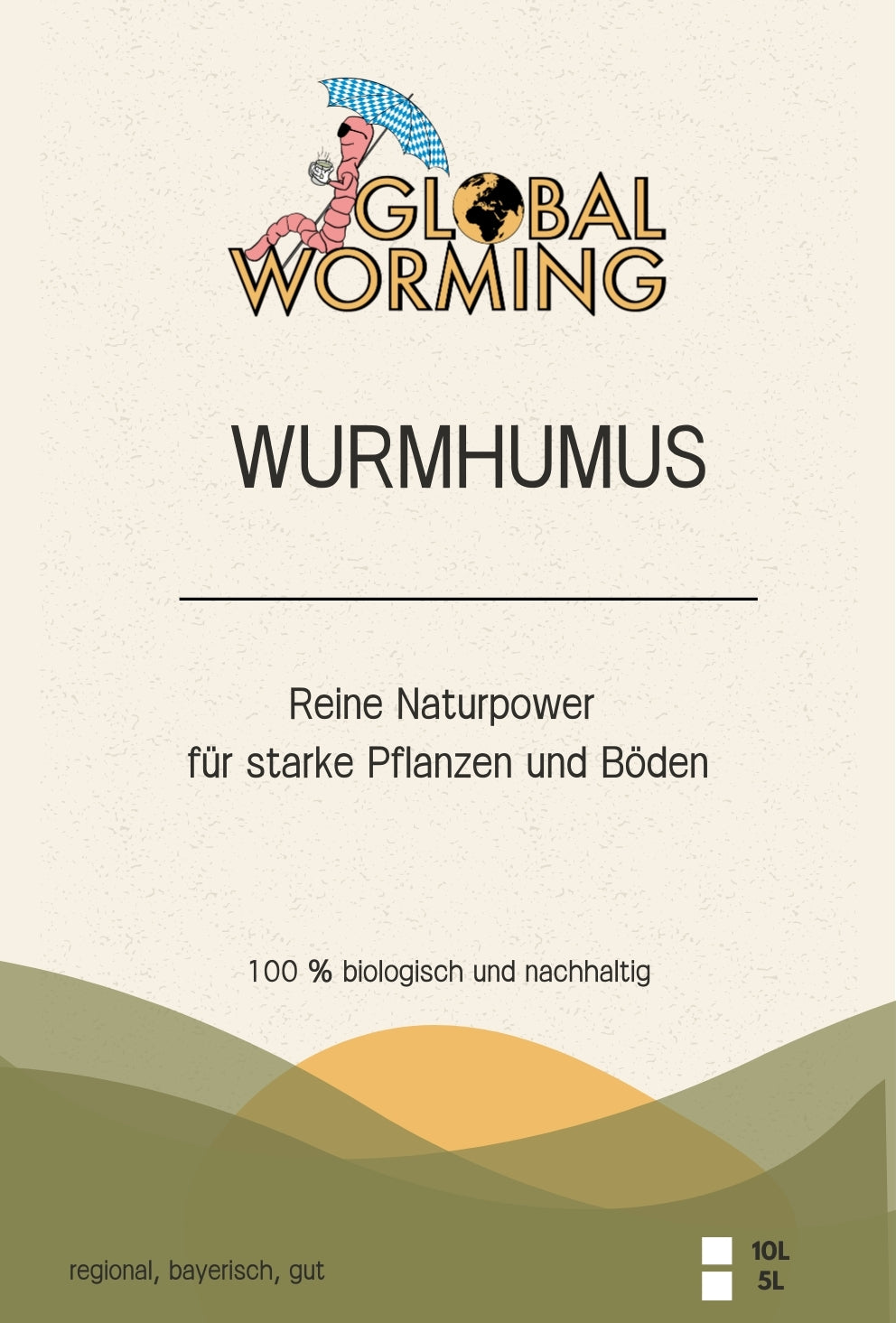 Wurmkompost Verpackung Vorderseite - Premium Bio-Dünger